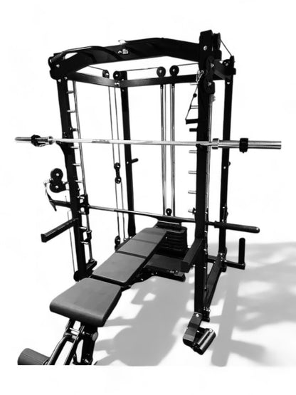 6 IN 1 POWER RACK WITH SMITH AND CABLE PULLEY MACHINE PACKAGE